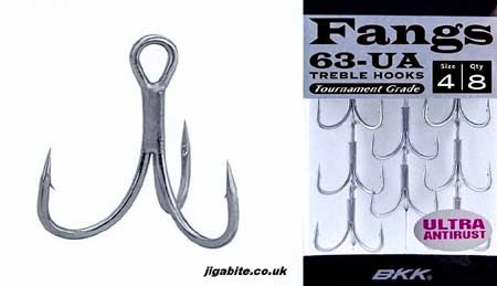 Hooks - Treble Hooks - BKK -Fangs BT63-UA -  Fishing