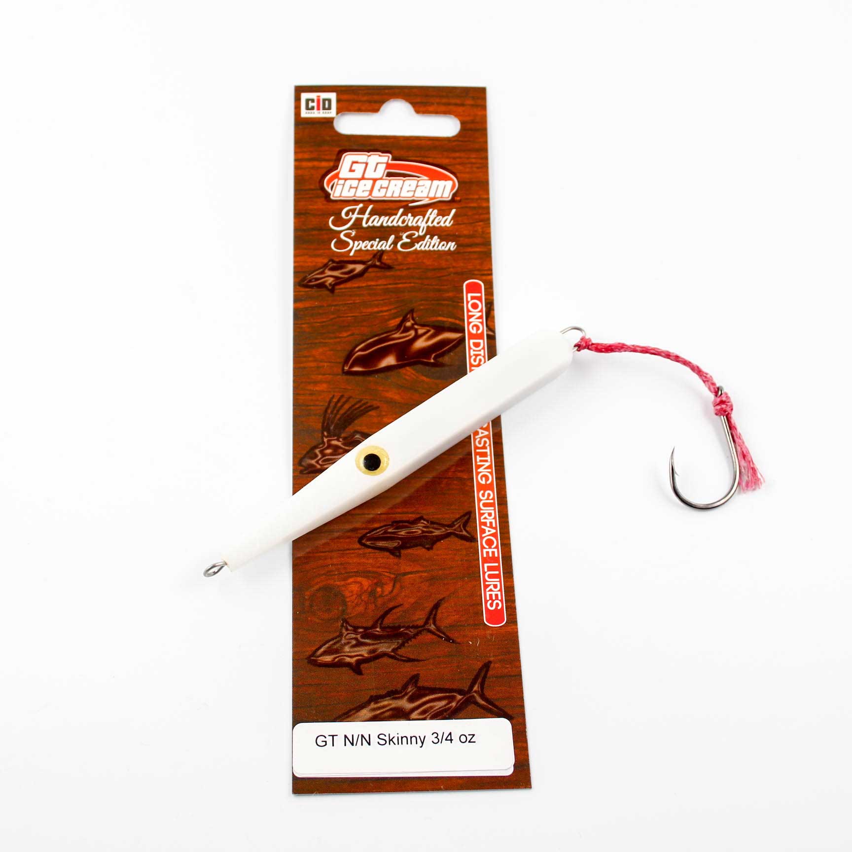 GT Ice Cream Lures Skinny Needlenose Handcrafted 7 4oz White